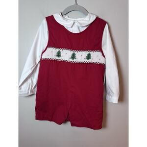 Edgehill Collection Red and White Kids Romper